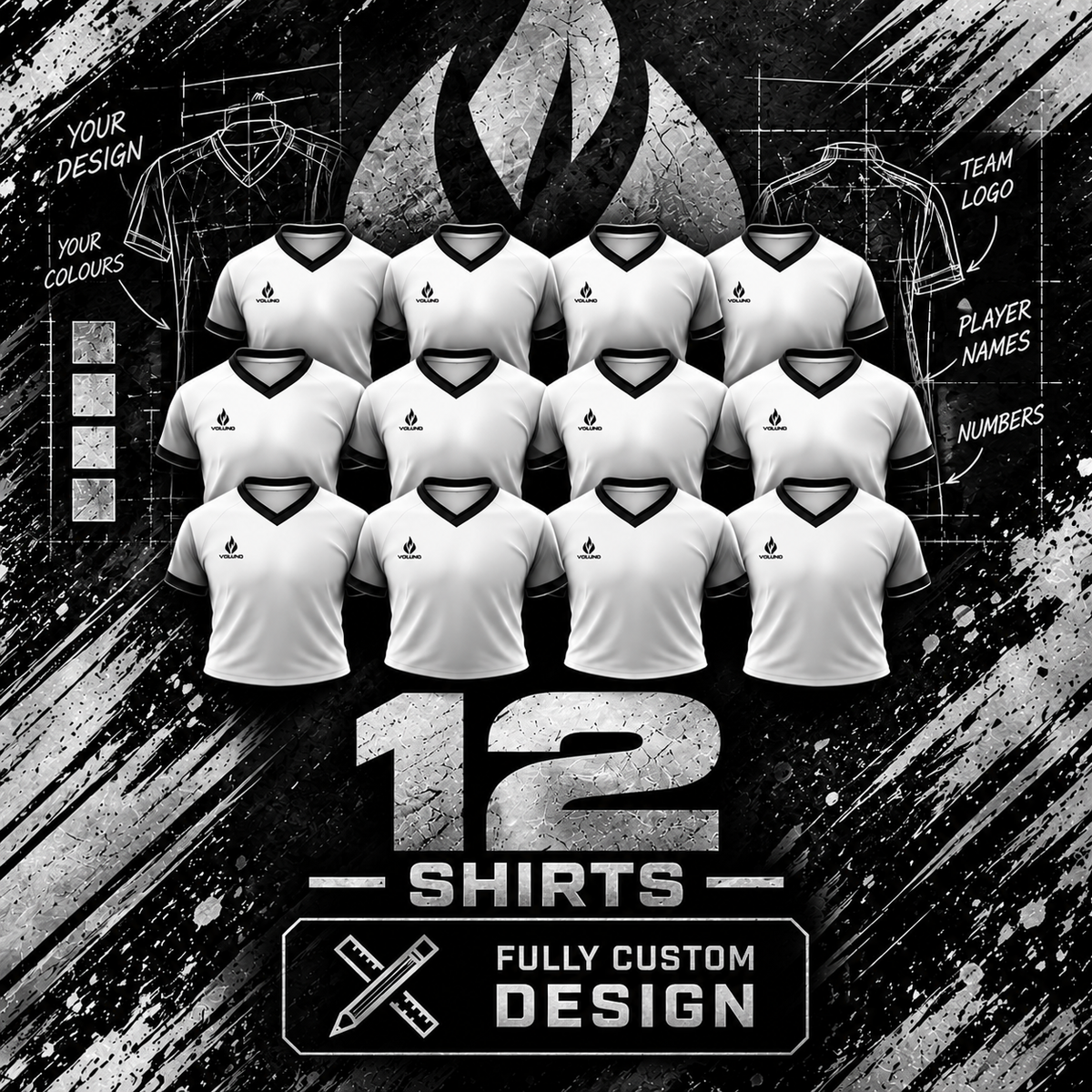 FULLY CUSTOM TEAM CLEAN - TWO SHIRTS EACH